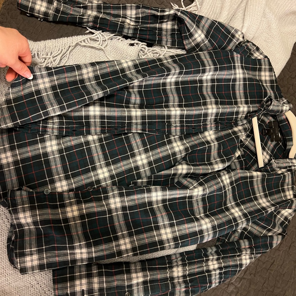 JCrew Green Flannel